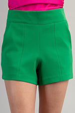 Beth High-waisted Panel Shorts (Green)