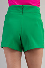 Beth High-waisted Panel Shorts (Green)