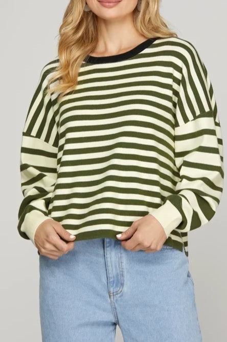 Olive You Striped Sweater