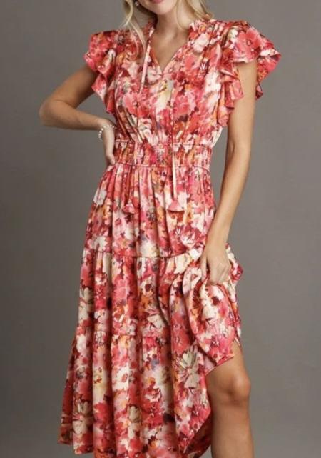 Paint the Town Fall Floral Dress